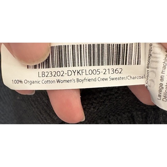 Quince 100% Organic Cotton Womens Boyfriend Crew Sweater Charcoal XL Slouchy - Picture 4 of 5